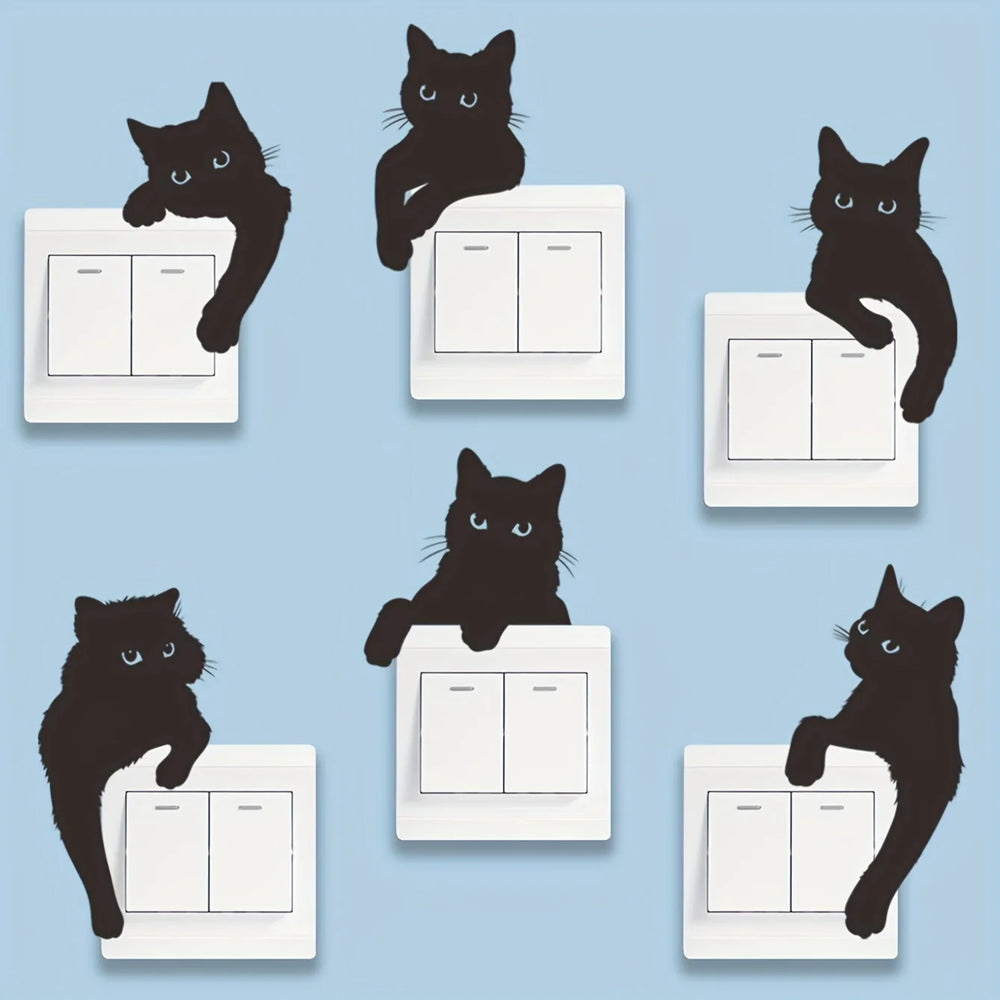 Cat Switch Stickers | Removable Vinyl Decals for Light Switches additional angle
