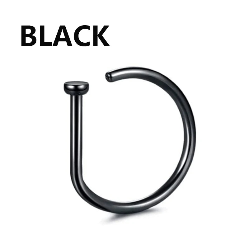 Stainless Steel Magnet Fake Nose Ring Hoop Fake Piercing Hoop Septum Rings For Women alternate view