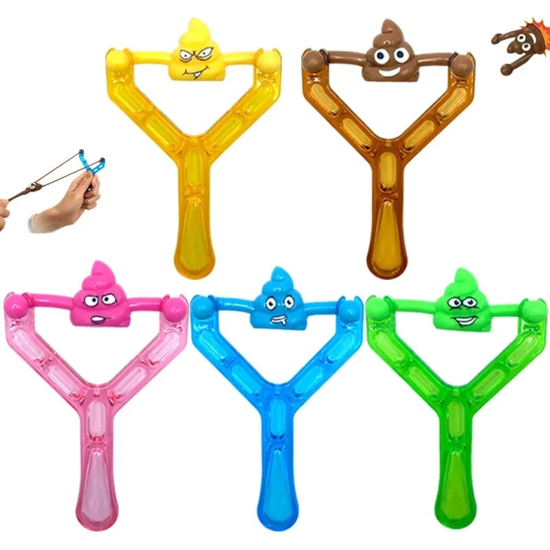 1-5PCS Funny Shooting Slingshot Prank Fake Poop Poo Game Antistress Children's Day Dec close-up view