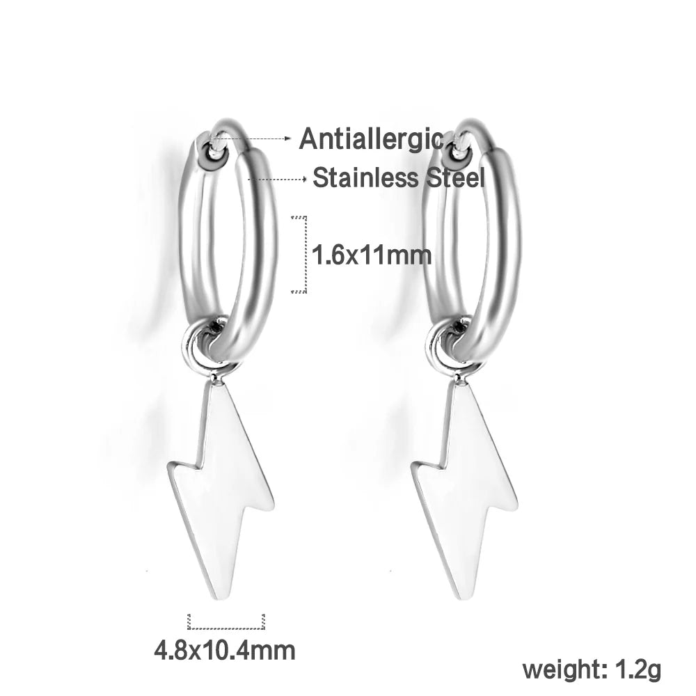 LUXUSTEEL Trendy Cross Women's Stainless Steel Hoop Earrings Colorful Metal Stud Drop Earrings Fashionable Jewelry Gift