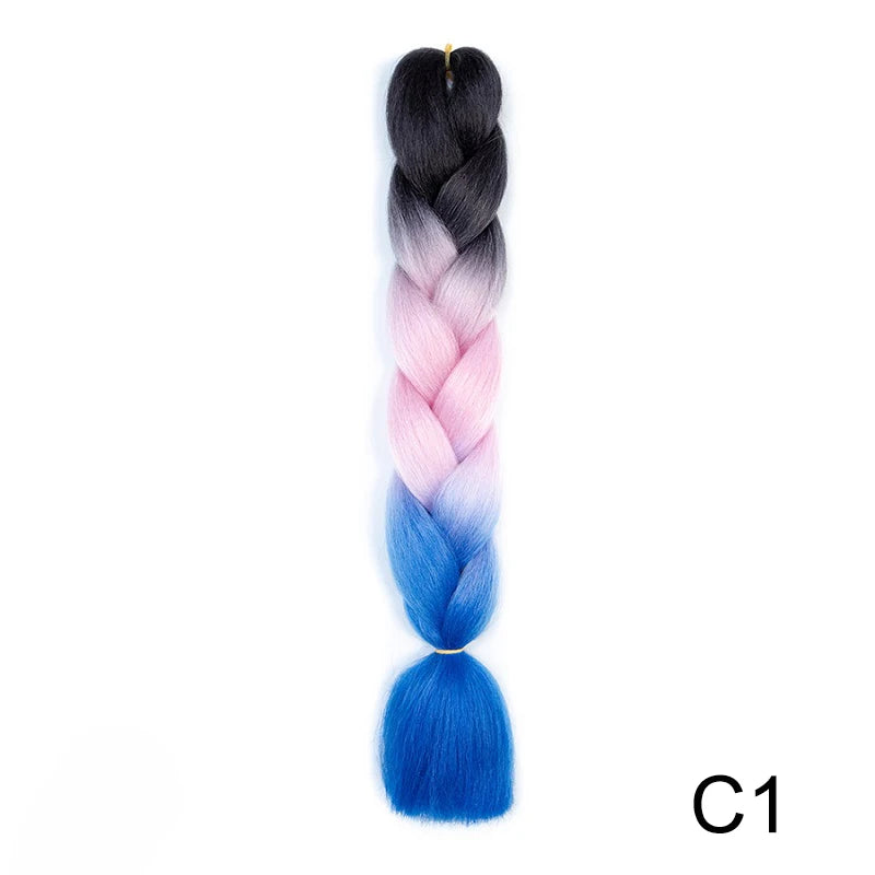 Synthetic Jumbo Braids Hair 24Inch Braiding Hair Extensions Ombre Fake Hair For Crochet detail view