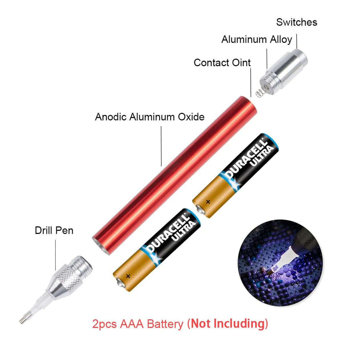 5D DIY Diamond Painting Tools New Luminous Point Drill Pen Diamond Lighting Pen New F alternate view