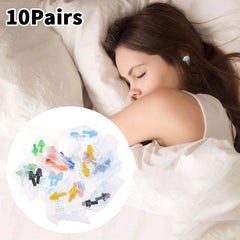 10 Pairs Silicone Anti-Noise Earplugs for Sleep Work Travel | Noise-Canceling Hearing close-up view