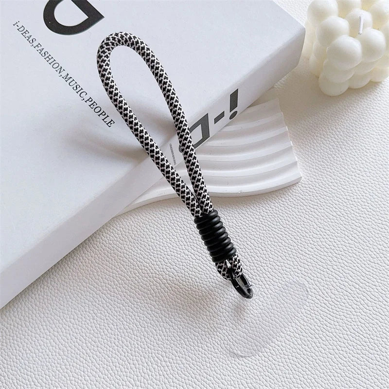 Mobile Phone Lanyard Strap Hanging Chain Ring Cord With Patch Wrist Strap For Cell Pho close-up view