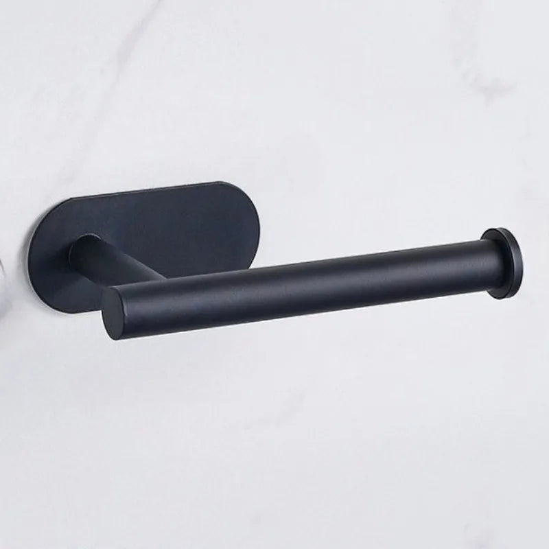 Towel Holder Adhesive Tissue Hanger Toilet Roll Paper Dispenser Cabinet Storage Nap additional angle