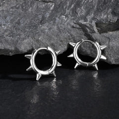 Stainless Steel Rivet Hoop Earrings for Men | Waterproof and Hypoallergenic Circle Ea alternate view