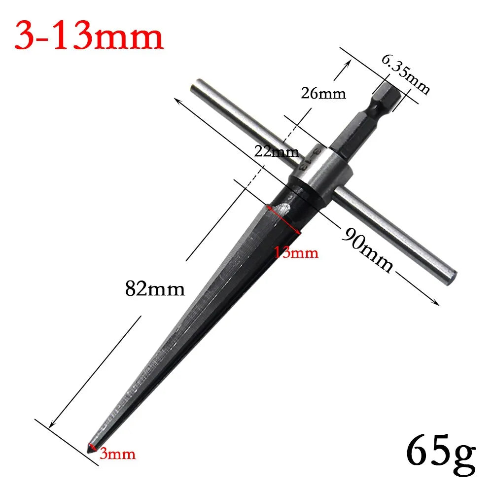 Woodwork Taper Reamer 3-13/5-16mm Wooden Board Electric Drill Hole Expanding Chamfer alternate view
