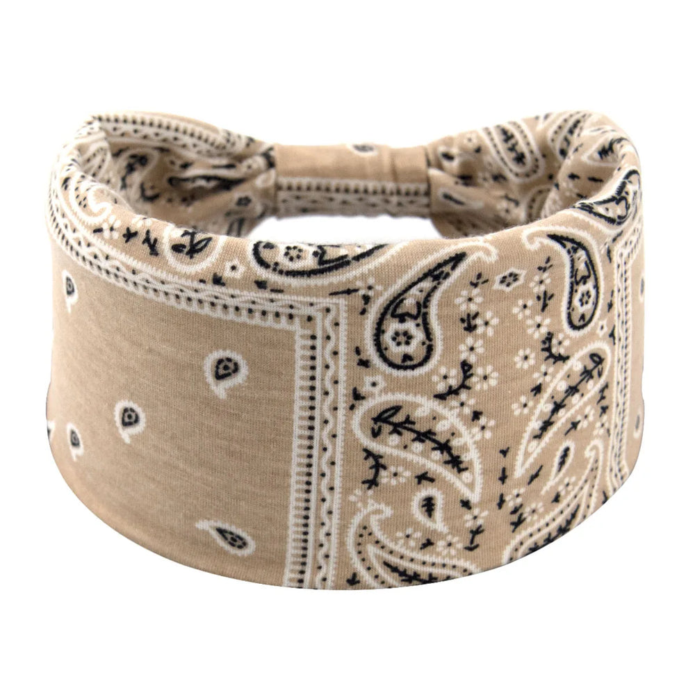 Bohemian Soft Twist Knotted Wide Edge Headband Women Sports Soft Yoga Turban Bandana Hea detail view