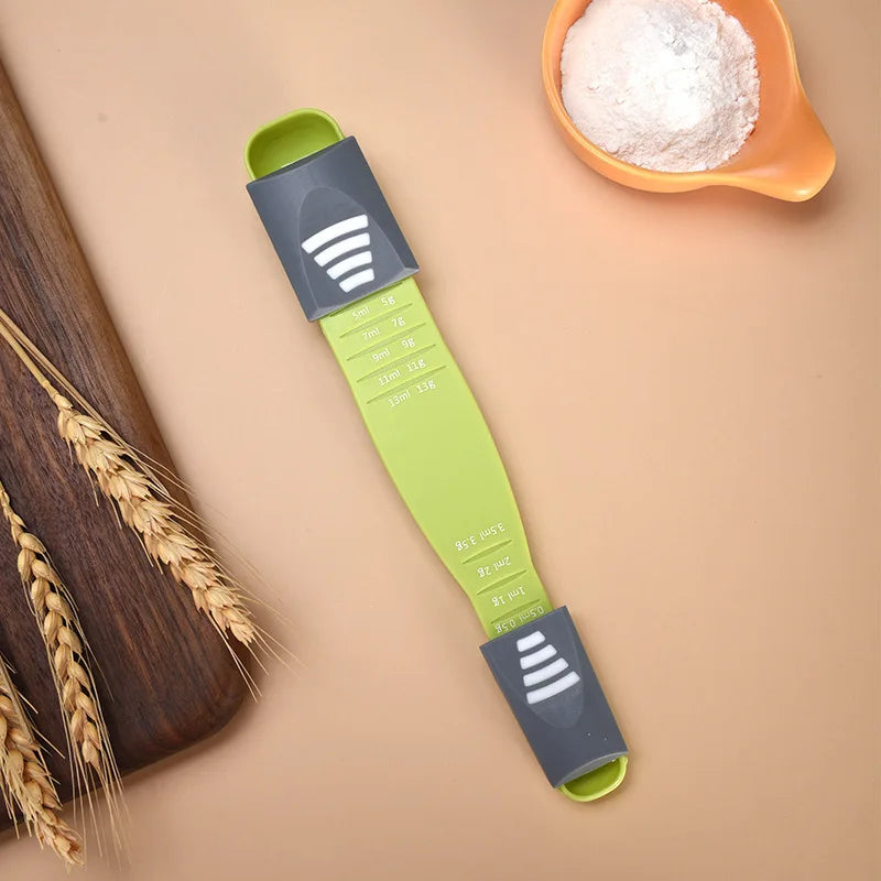 Adjustable Measuring Spoon | Baking Spoon with Scale for Dry and Liquid Ingredients close-up view