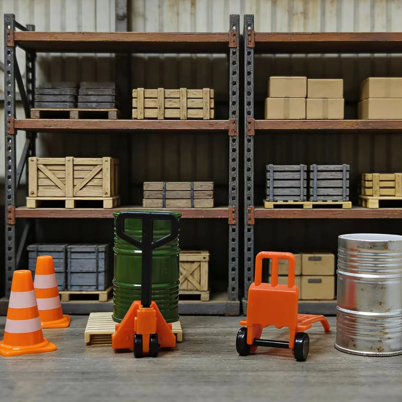 12 pcs Miniature Logistics Scene Accessories lifestyle view