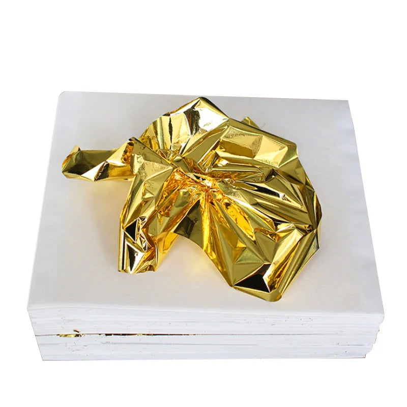100Pcs Imitation Gold Silver Copper Foil Sheets | Gilding Leaf Flakes for DIY Nail Ar lifestyle view