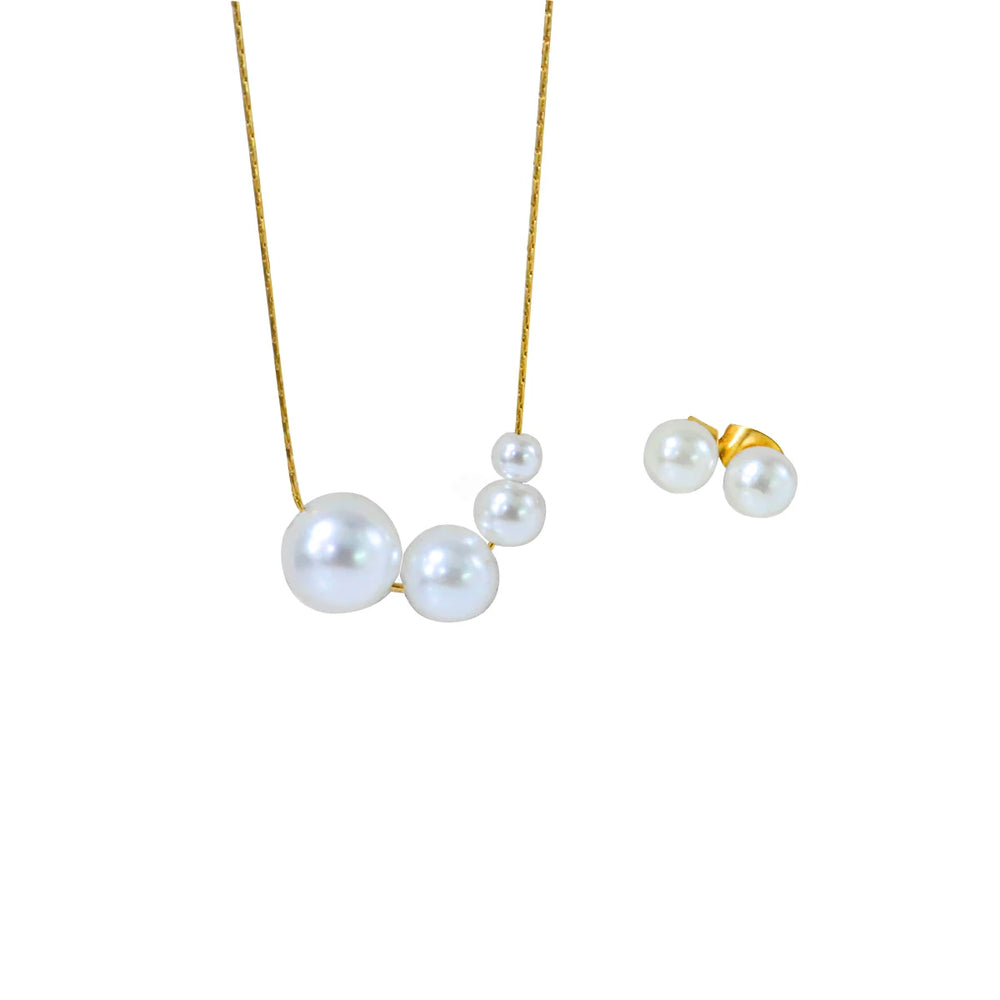 316L Stainless Steel FashionElegant One Pearl Necklace Charms Chain Choker Necklaces alternate view