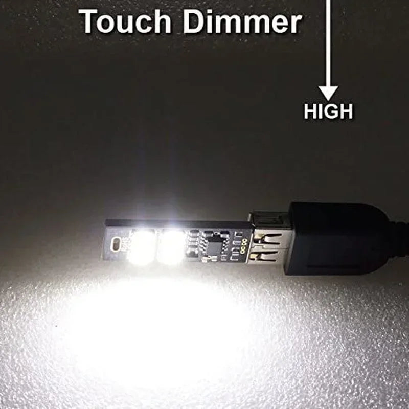 Mini USB Card Light | 6 LED Touch Dimming Keychain Night Light detail view