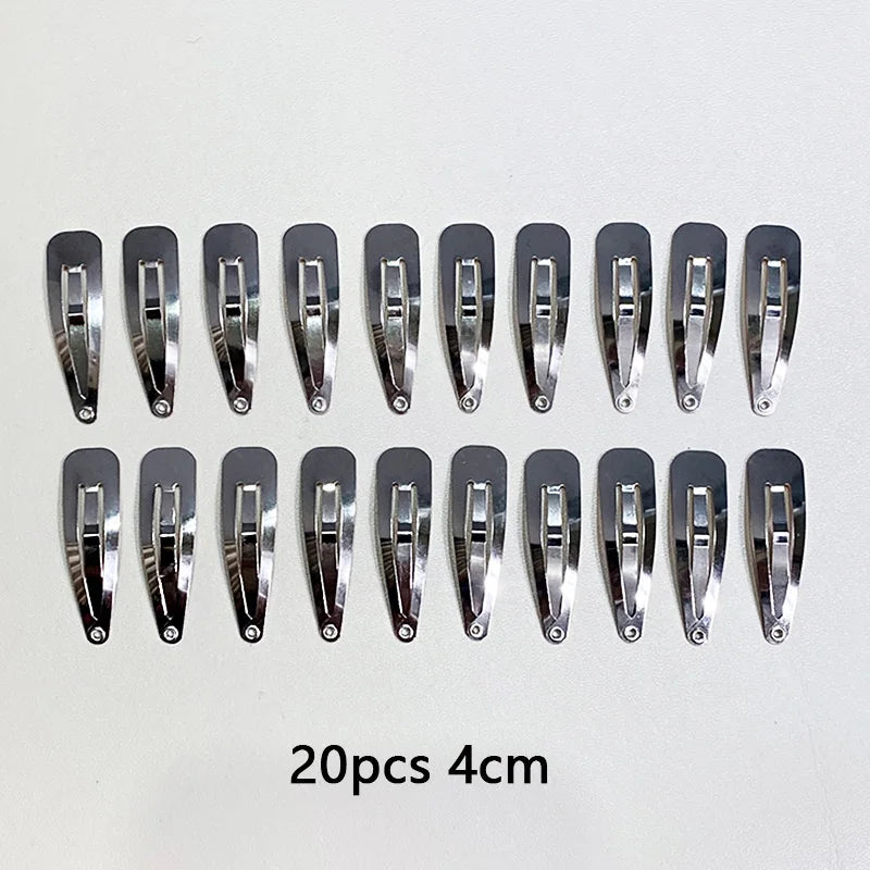10/20/30pcs/set Women Silver Gold Black Waterdrop Shape Basic Alloy Hair Clips BB Hair close-up view