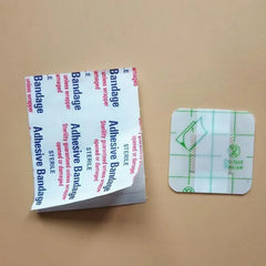 50pcs/100pcs Waterproof Adhesive Square Bandages | First Aid Wound Care Stickers close-up view
