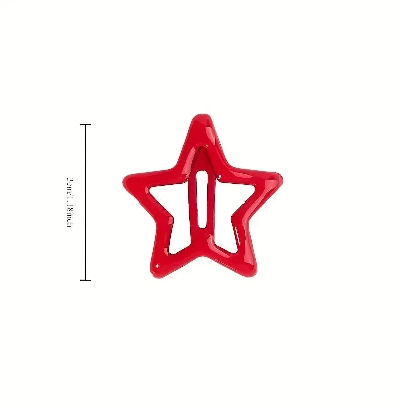 10/30/50pcs Colorful Star BB Hair Clips Girls Y2K Cute Star Barrettes Women Simple Met close-up view