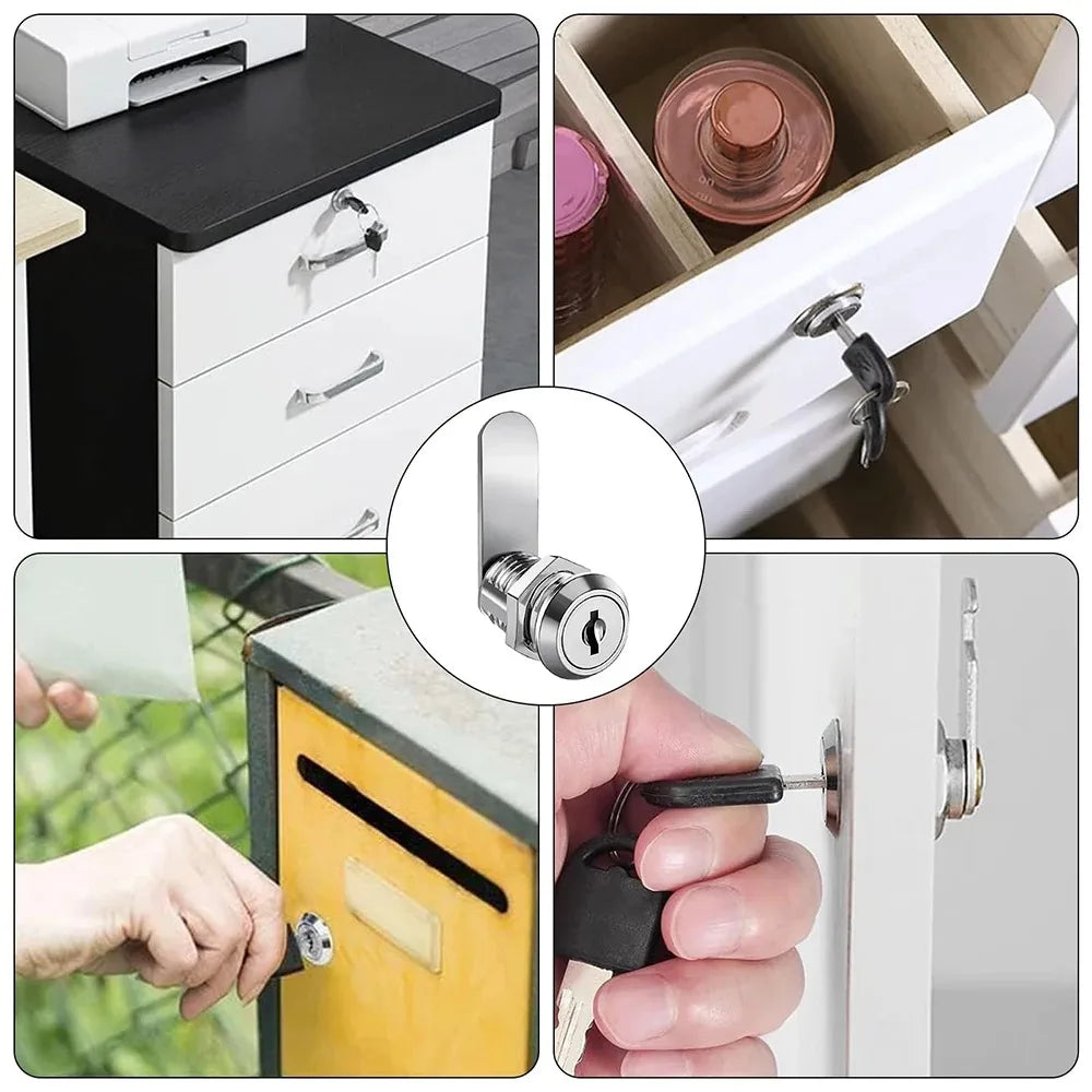 Cam Lock Set 16/20/25/30mm With 2 Keys lifestyle view