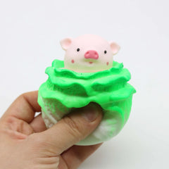 Anti-Stress Toy Cabbage Pig Squeeze Fidget Toys Tpr Squishy Anti Stress Funny Stress R close-up view
