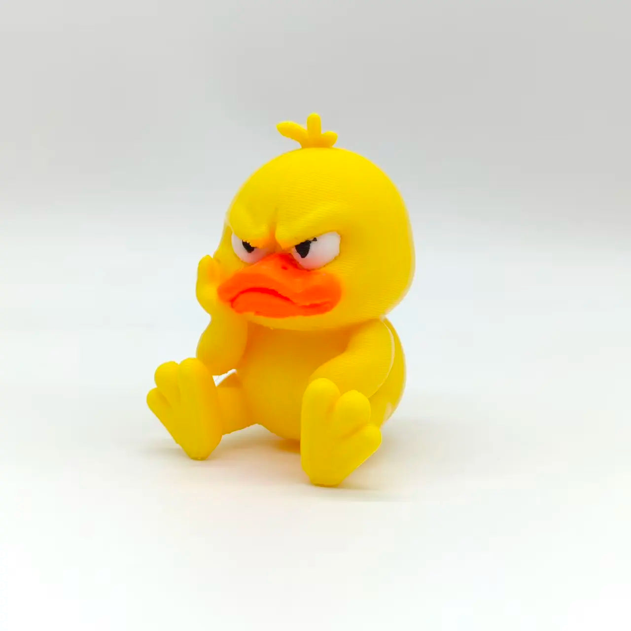 3D Printing Angry Yellow Duck Statue, Angry White Eyed Funny Duck, Humorous Indoor/outdo detail view