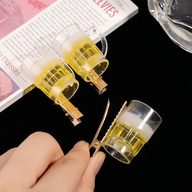 Funny Beer Shaped Hairpins Fashion Creative Popular Hair Clips Girls Charm Lovely B additional angle