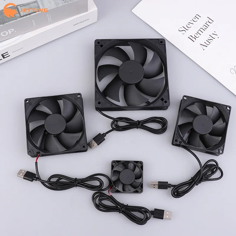 5V USB Cooling Fan for Router TV Box Computer | 50mm 80mm 90mm 120mm Black additional angle