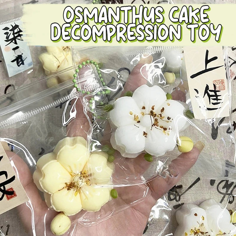 Cute Simulation Flower Cake Squishy Toy Mochi Pinching Toy Squeeze Stress Relief Toys Slow Rebound D