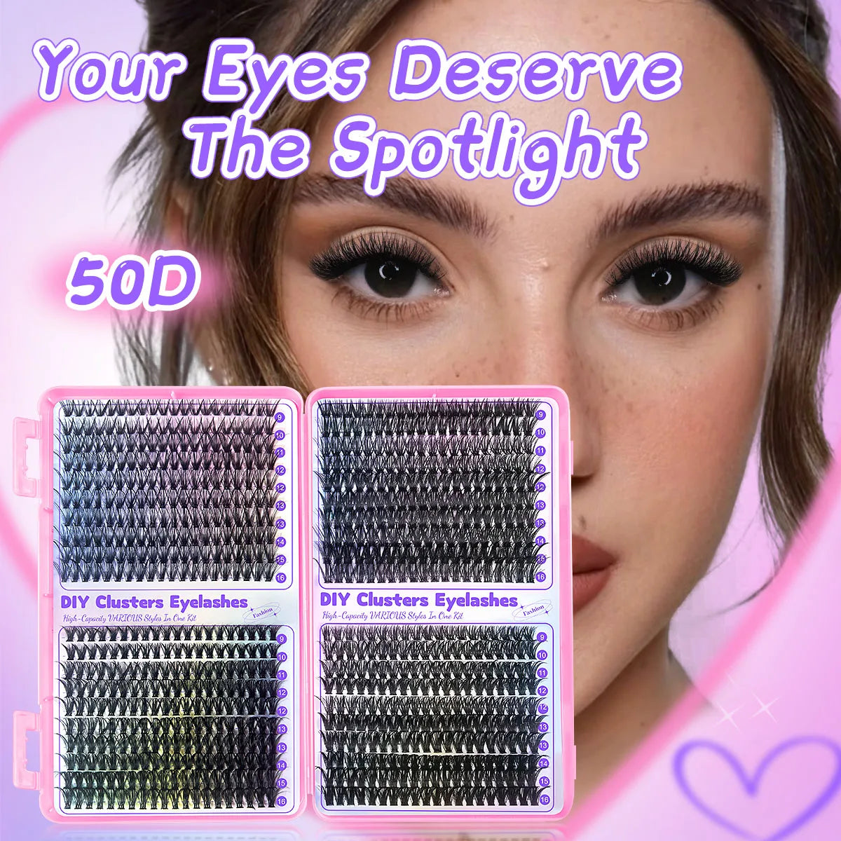DIY Cluster Eyelash Extensions Kit | 640pcs Individual Lashes for Home Use alternate view