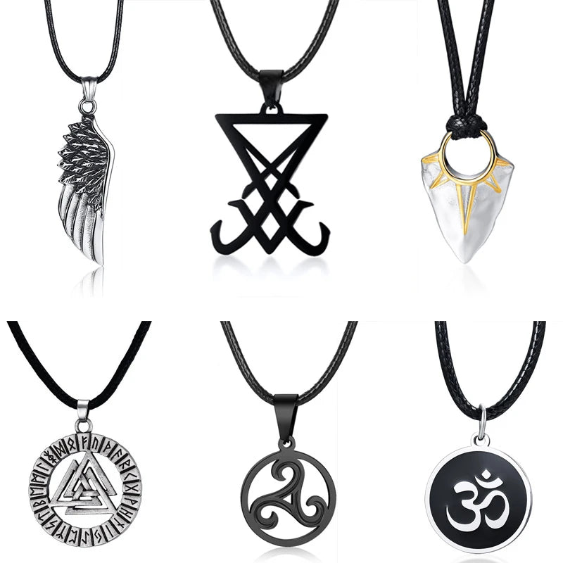 Men's OM Necklace | Round Ohm Pendant Adjustable Yoga Spiritual Jewelry additional angle
