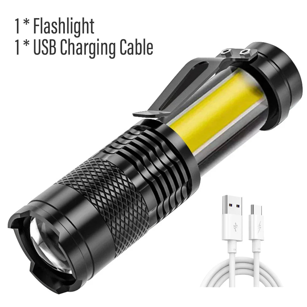 2000LM Mini Flashlight Rechargeable | Bright LED Tactical Torch with USB Charging alternate view