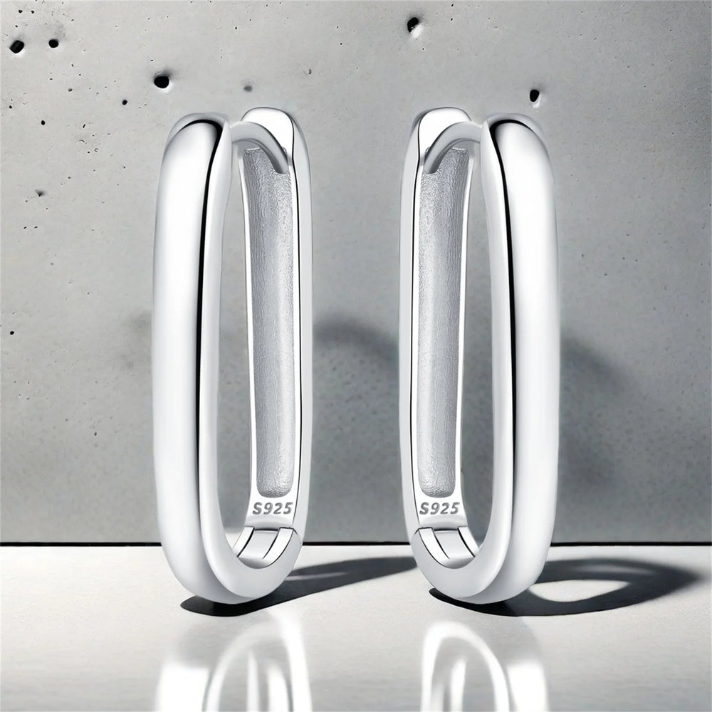 925 Sterling Silver Simple Versatile Earrings Jewelry Versatile Hoop Earrings For Wom lifestyle view