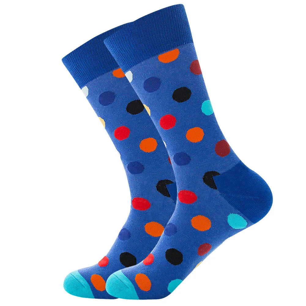 New Happy Mens Socks Women Novelty Cartoon Sock Combed Cotton Funny Men's Big Size Cre close-up view