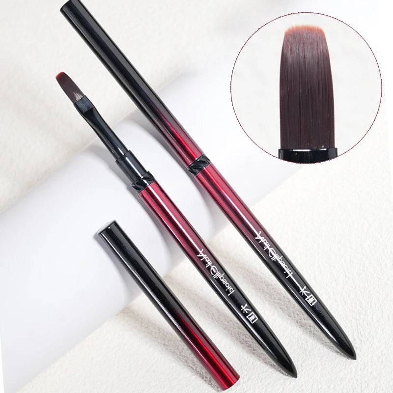 Nail Art Brush Metal Handle Phototherapy Acrylic UV Gel Brush Nails Extension Builder alternate view