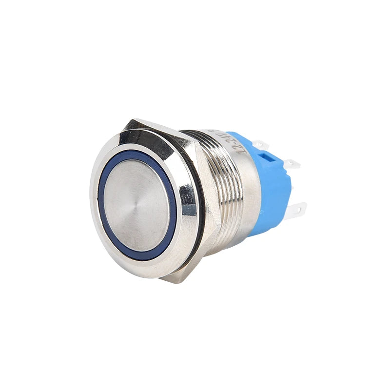 16/19/22mm Waterproof Metal Push Button Switch | 2NO2NC Self-Locking Automotive Eng additional angle