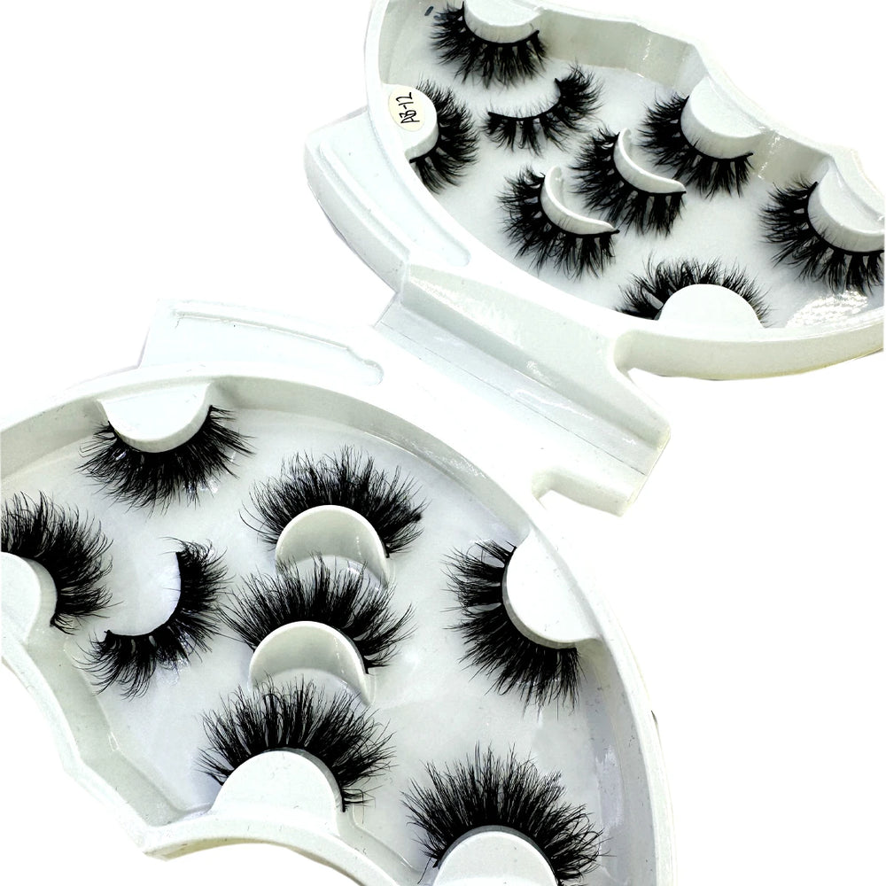 5-8 Pairs Natural Russian Striped Mink Lashes | 3D Volume Wavy False Eyelash Extensio lifestyle view