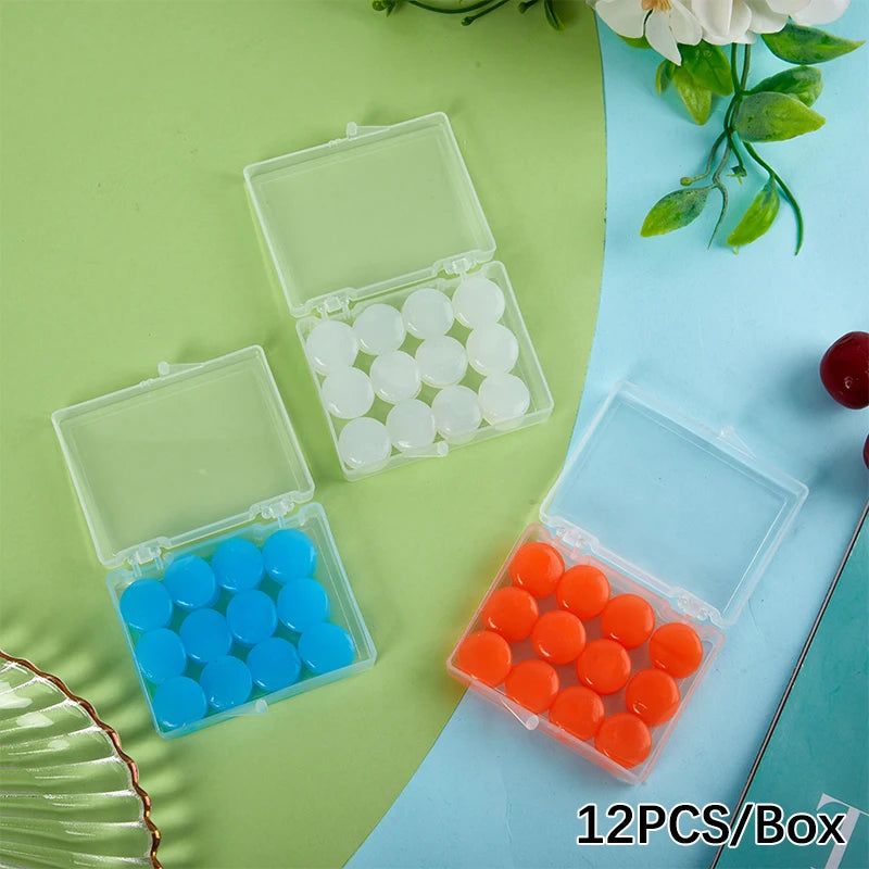 12 Pack Silicone Ear Plugs | Reusable Noise Reduction for Sleep, Swim, Study, and Wor alternate view