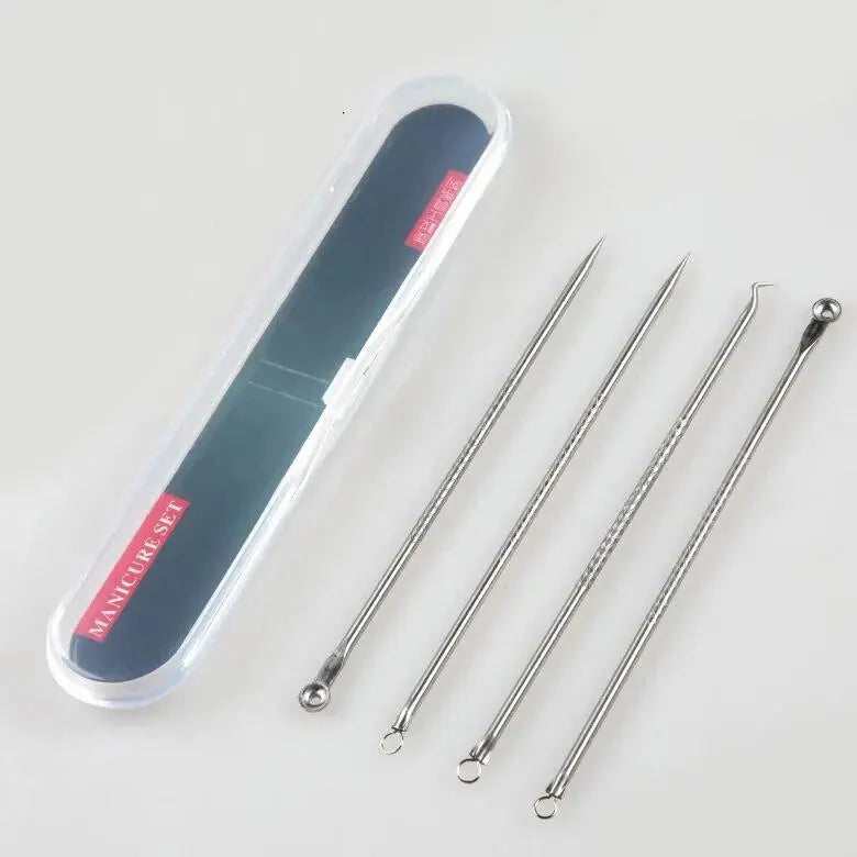 Stainless Steel Beauty Needle Acne Remover Set 4 Pcs
