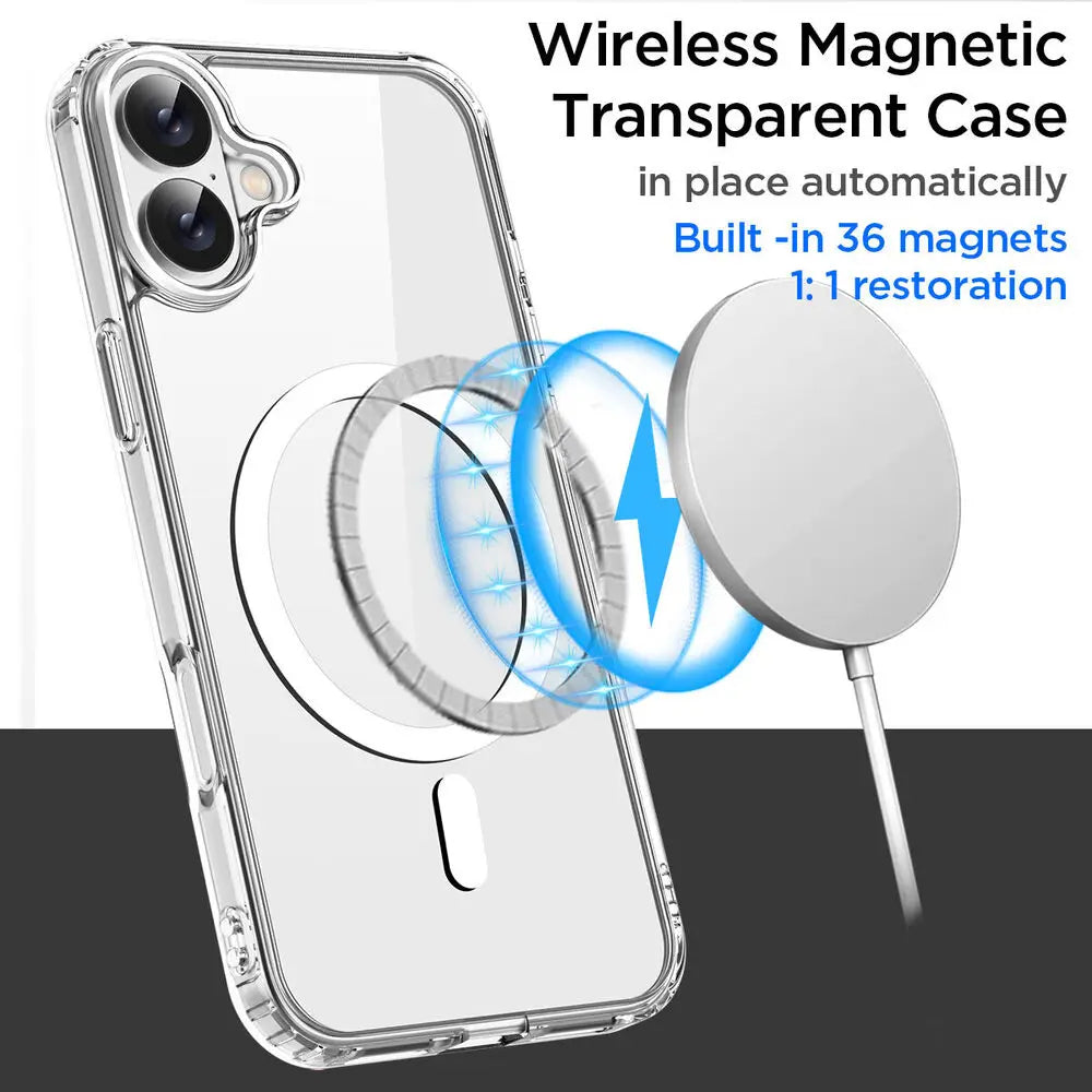 Original Magnetic Transparent Phone Case For iPhone 17 18 16 15 14 13 12 11 Pro Max Plus detail view