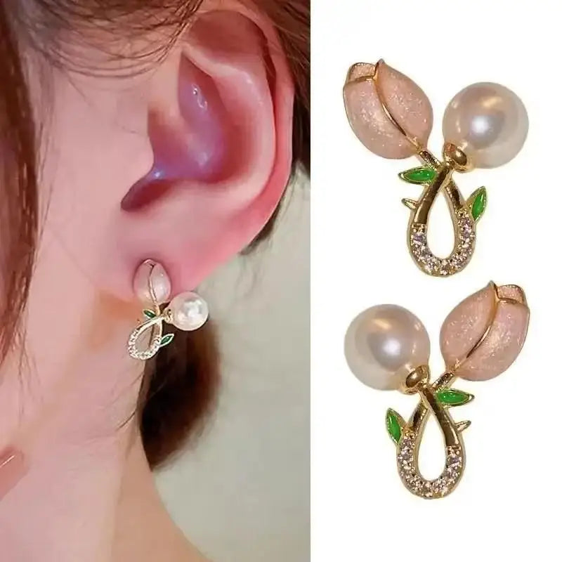 Korean Fashion Seven Star Zircon Earrings | Luxury Crystal Stars Stud Earrings detail view