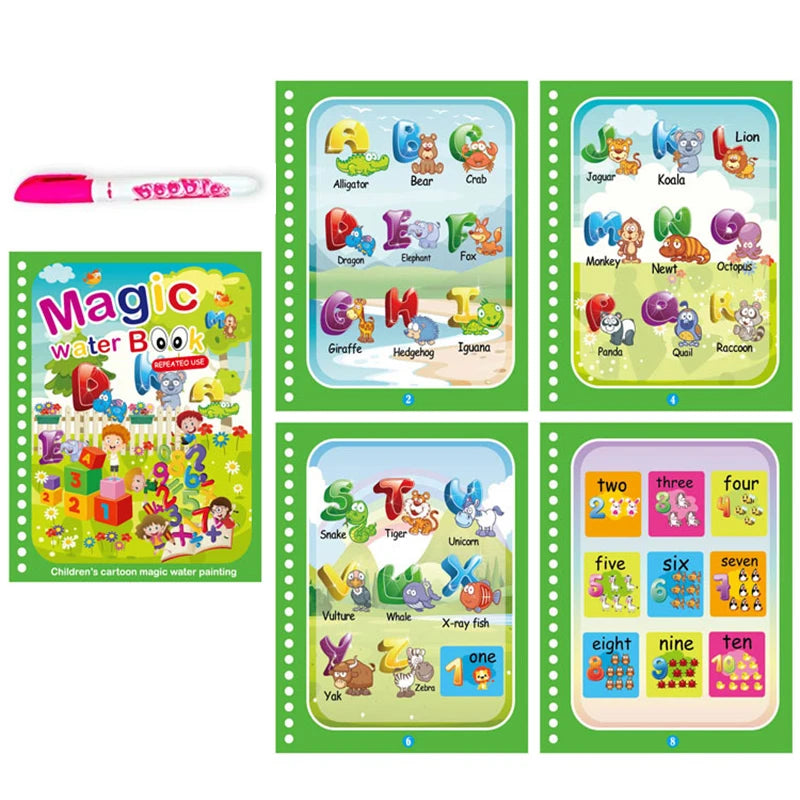 Children Early Education Toys Magical Book with Pen Water Drawing Montessori Toys Gift R detail view