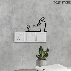 Line Figure Metal Poster for Living Room | Modern Switch Sticker Wall Art alternate view
