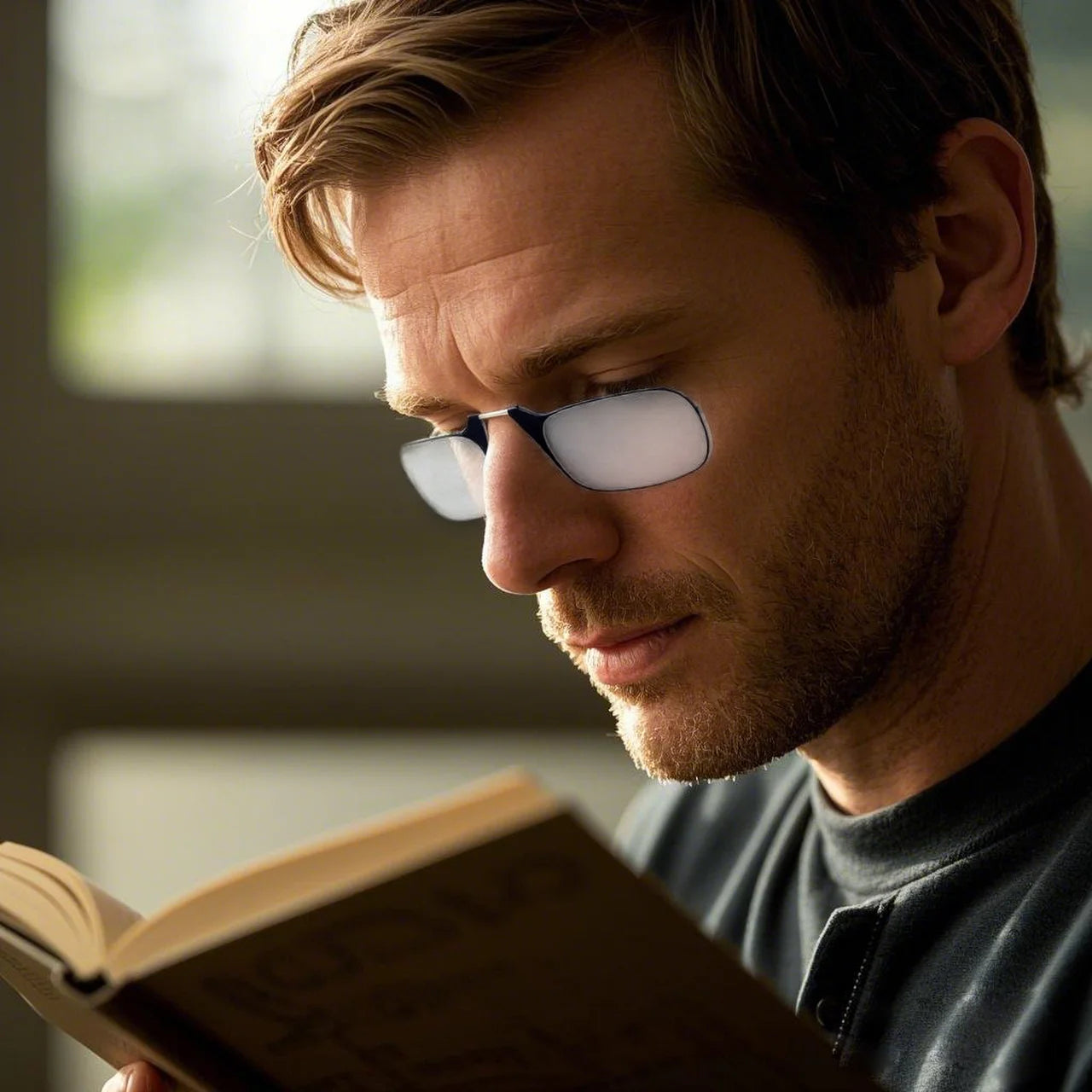 Nose Clip Reading Glasses Man High Quality Men Portable Foam Nose Glasses for Seniors lifestyle view