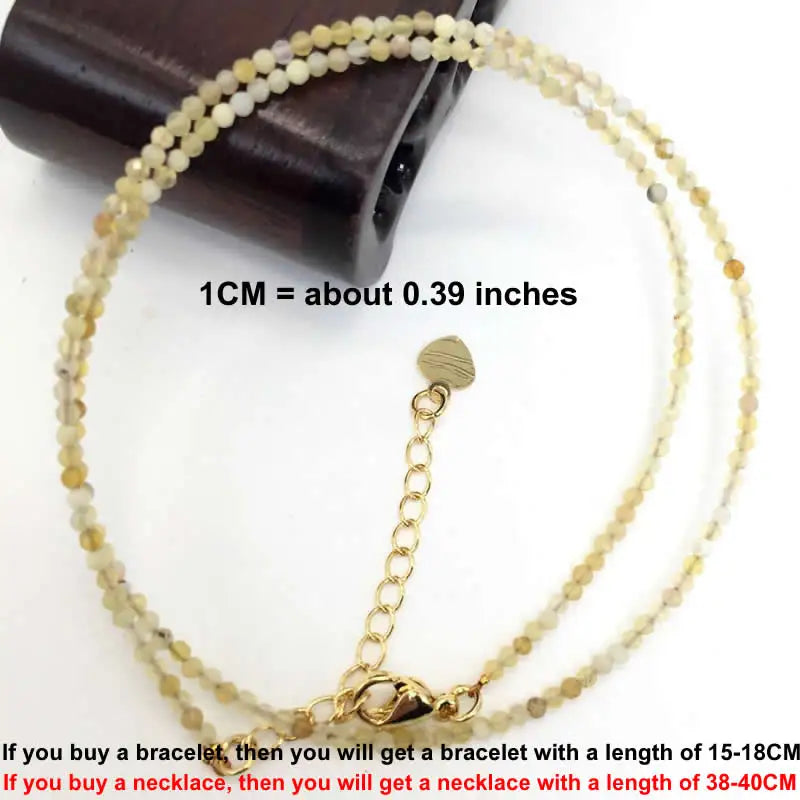 Faceted Gemstone Beaded Necklace and Bracelet Set | Natural Crystal Choker Jewelry fo alternate view