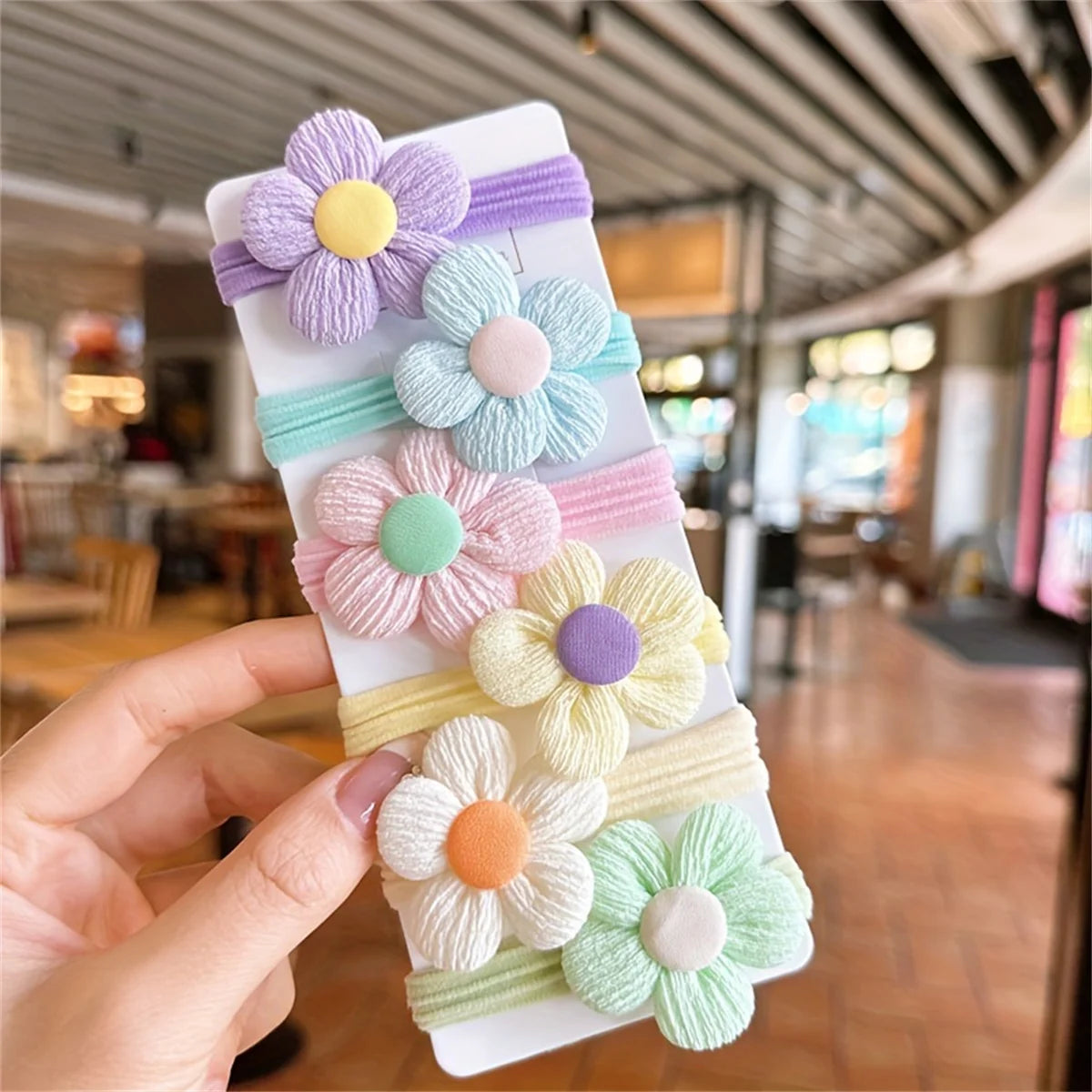 6/12PCS New Cut Hair Ties Princess Sweet Flower Bow Girls Women Elastic Hair Bands Hair detail view