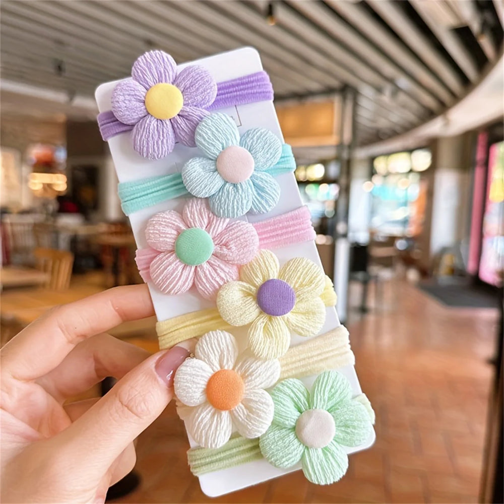 6/12PCS New Cut Hair Ties Princess Sweet Flower Bow Girls Women Elastic Hair Bands Hair detail view