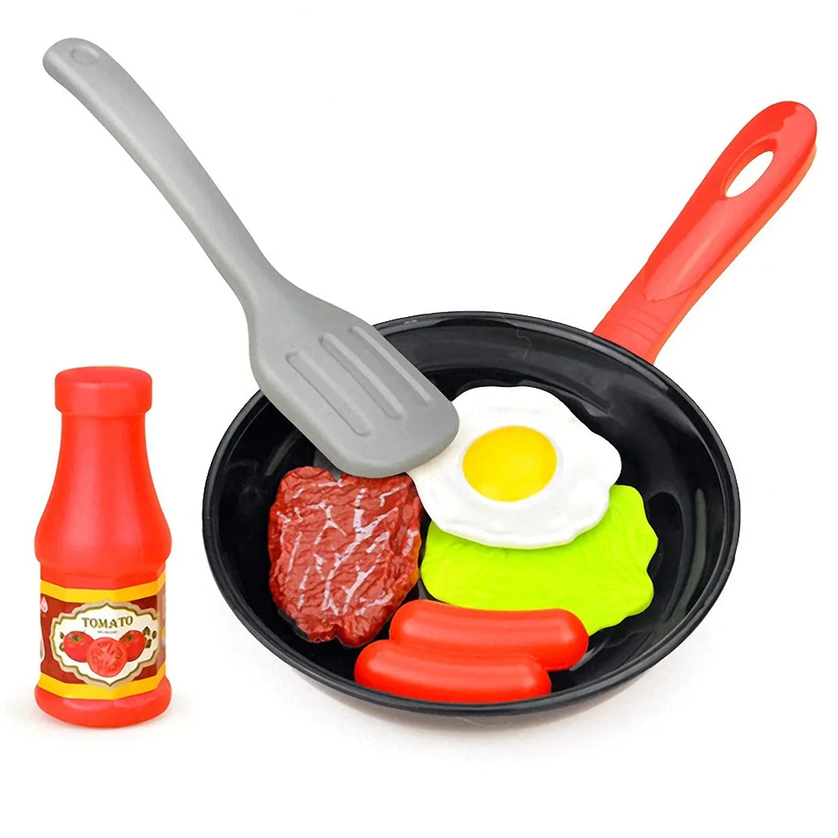 8PCS Children Kitchen Food Toys Simulation Cookware Game Set Pretend Play Pot Steak V lifestyle view