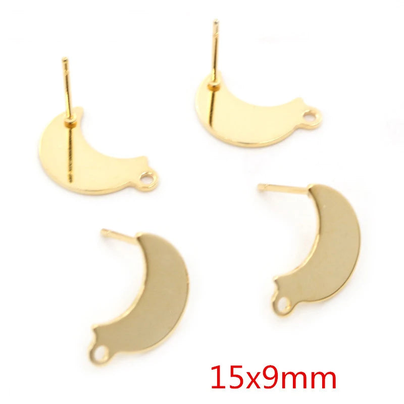 20pcs 316 Stainless Steel Gold Color Geometric Earring Stud Earring Posts Connector f lifestyle view
