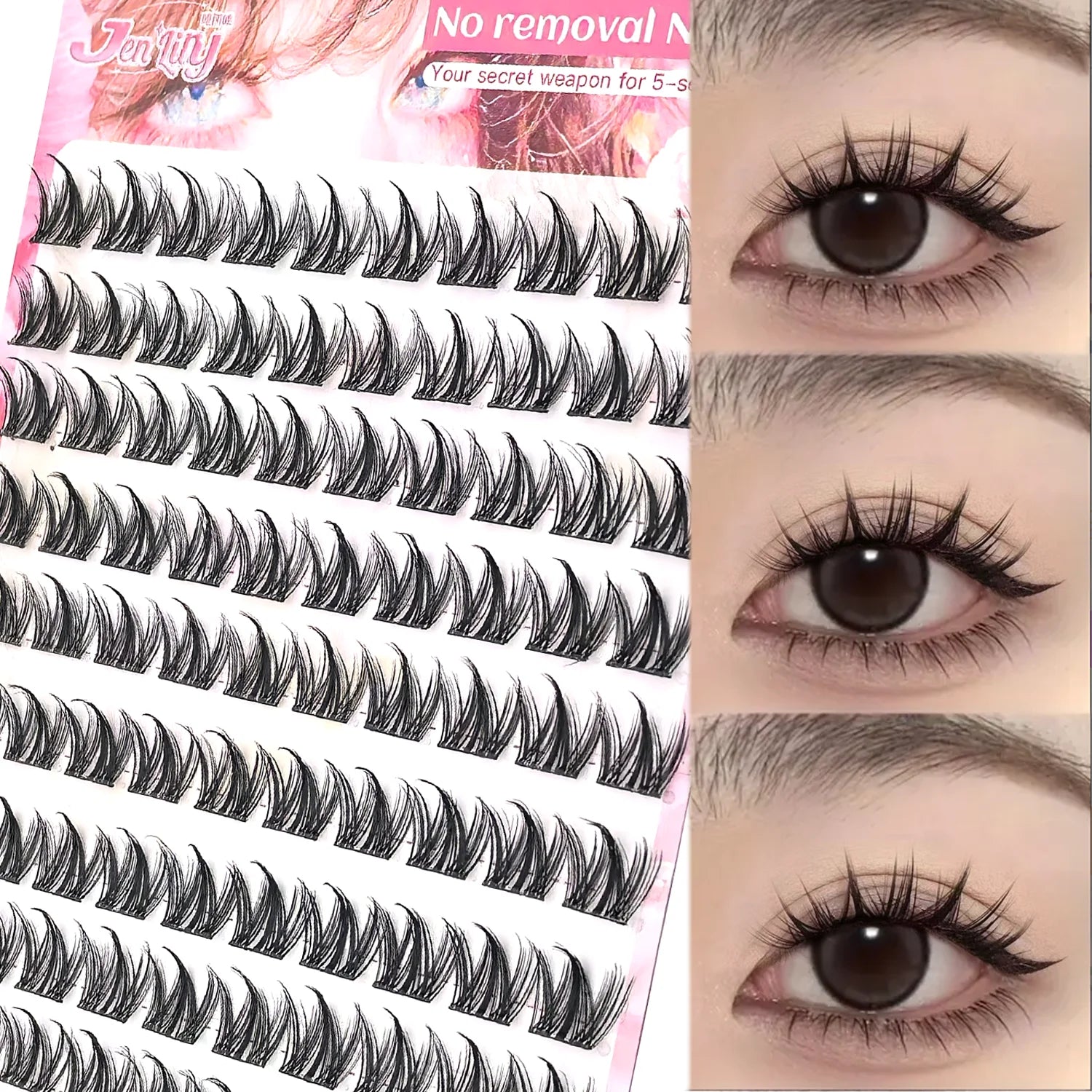 100/120pcs Self-Adhesive Eyelash Cluster Set Doll & Cat Eye Styles, Wispy, Curved, Lightweight, Natural to Glamorous Look