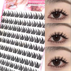 100/120pcs Self-Adhesive Eyelash Cluster Set Doll & Cat Eye Styles, Wispy, Curved, Lightweight, Natural to Glamorous Look