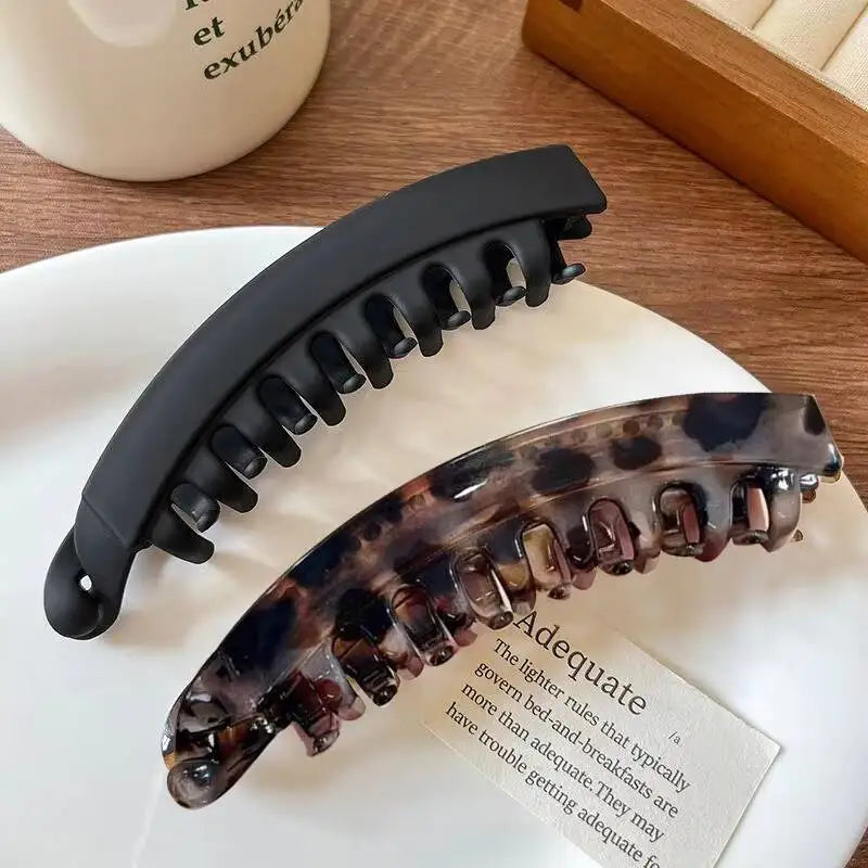 Tortoiseshell Banana Hair Clip Fish Shaped Hairpin