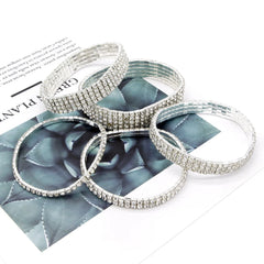 Fashion Rhinestone Tennis Anklet For Women Multi-layer Crystal Elastic Chain On Leg F alternate view
